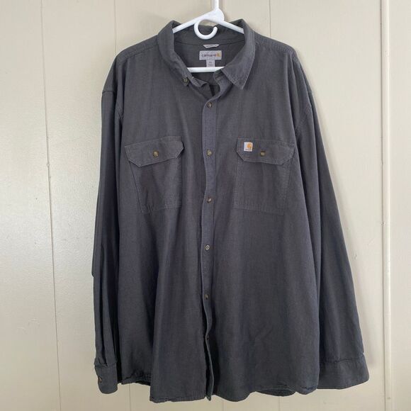 Carhartt Original Fit Button Up Shirt – Men’s 3XL Regular 100% Cotton Workwear - Picture 2 of 10